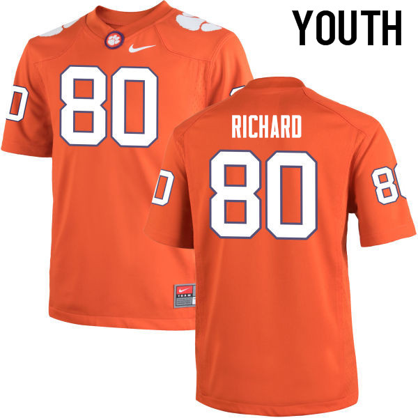 Youth Clemson Tigers #80 Milan Richard College Football Jerseys-Orange